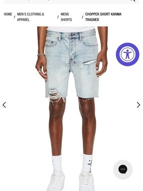 Ksubi Light Blue Distressed Denim Chopper Shorts